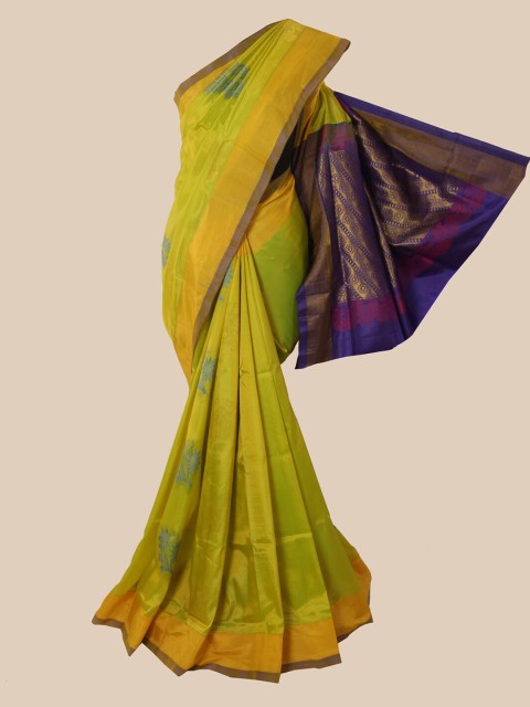 

Pothys Green Ethnic Motifs Pure Silk Saree