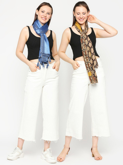 

Get Wrapped Women Set of 2 Blue & Brown Printed Scarf