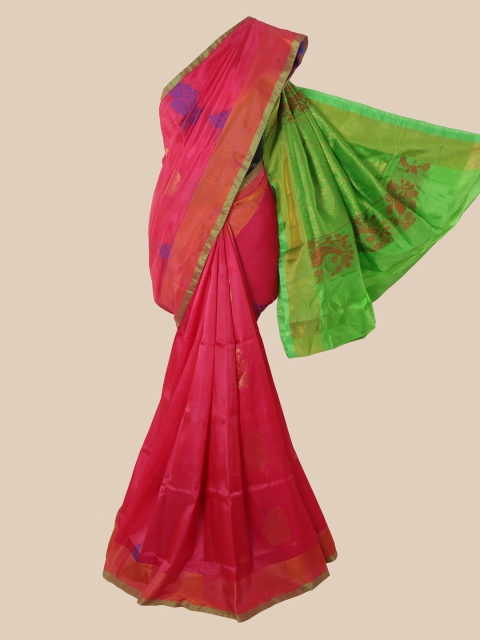 

Pothys Pink Ethnic Motifs Zari Pure Silk Saree