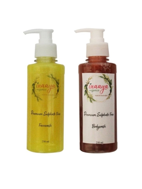 

Inaaya Organics Yellow Meadow Organic Face Wash & Citro Fresh Body Wash 500ml, Multi