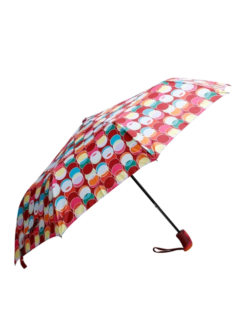 

LOOM LEGACY Red & Yellow Printed 3 Fold Button Open Fancy Umbrella