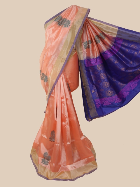 

Pothys Peach Floral Pure Silk Saree