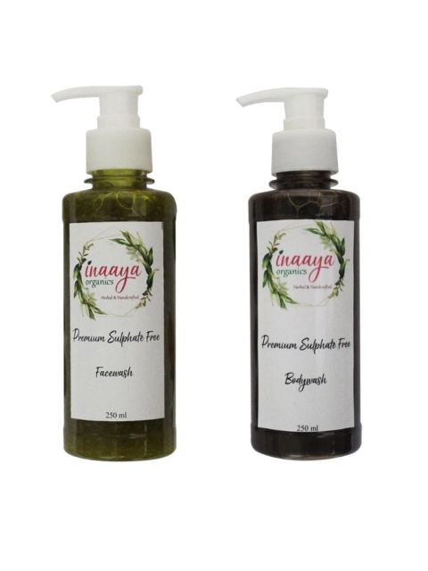 

Inaaya Organics Blush Brown Organic Face Wash & Saffron Milk Body Wash 500ml, Multi