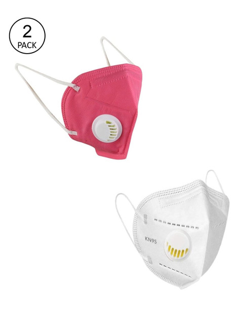 

OOMPH Pack of 2 Solid Anti-Pollution Reusable 5-Layer KN95 Protective Outdoor Masks, White