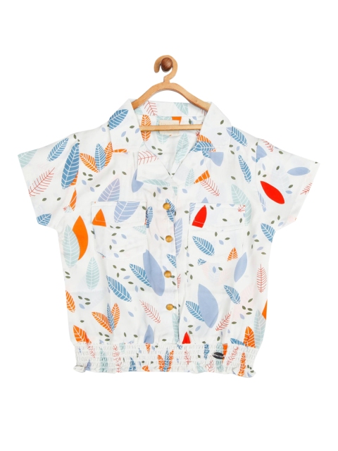 

Tiny Girl White Chiffon Shirt Style Top