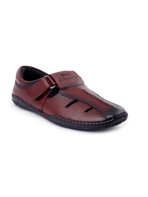 

ZAPATOZ Men Brown Pure Leather Fisherman Sandals