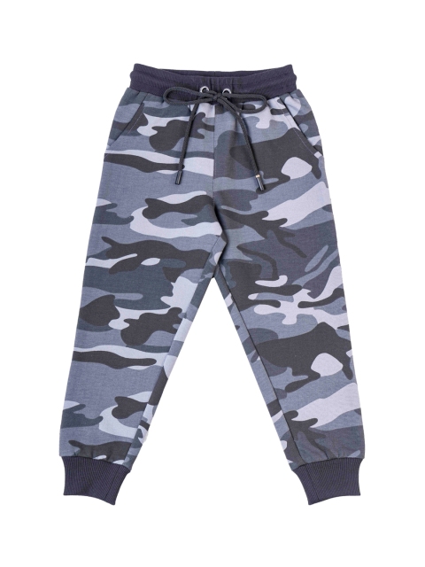 

Hunny Bunny Girls Grey Camouflage Printed Straight-Fit Joggers
