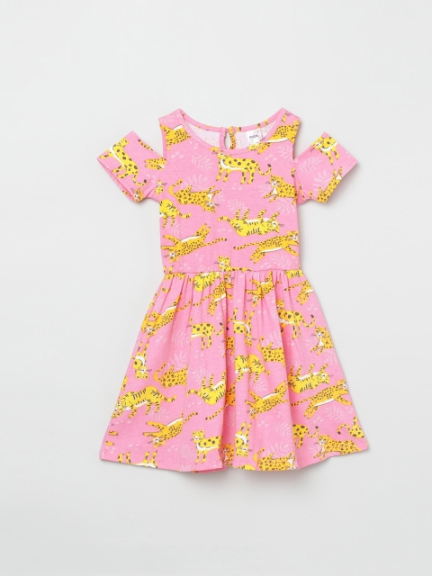 

max Pink & Yellow Georgette Dress
