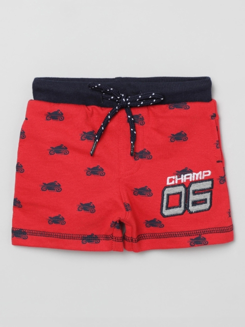 

max Boys Red Printed Regular Fit Regular Shorts