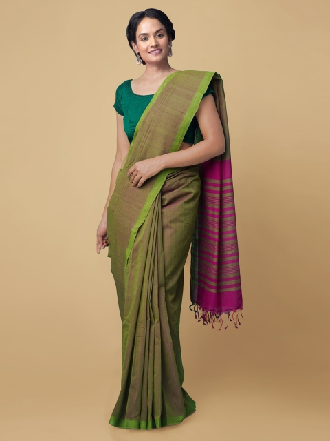 

Unnati Silks Green Pure Cotton Handloom Mangalagiri Saree