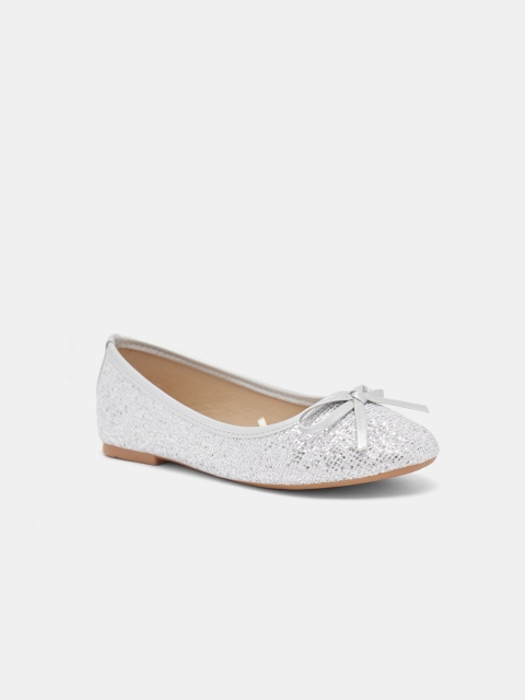 

shoexpress Girls Silver Embellished Ballerinas with Bows Flats