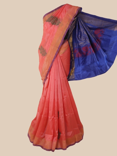 

Pothys Peach Ethnic Motifs Pure Silk Saree