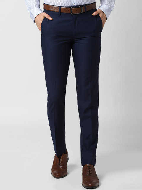 

Peter England Elite Men Navy Blue Slim Fit Formal Trousers