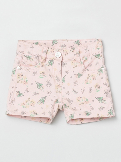 

max Girls Pink Printed Regular Fit Regular Shorts