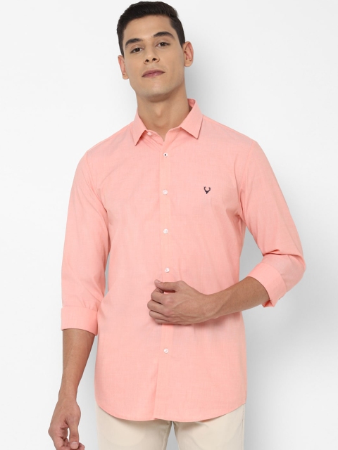 Allen Solly Men Peach Slim Fit Casual Shirt
