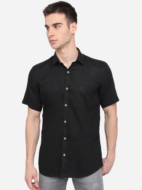 

JADE BLUE Men Black Slim Fit Solid Casual Shirt