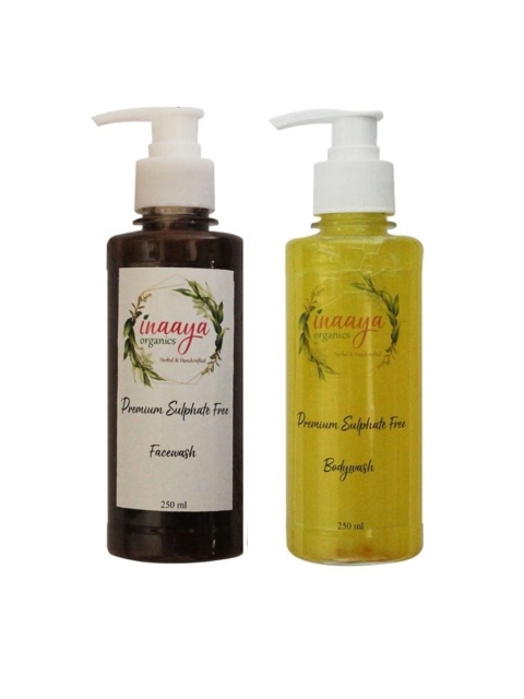 

Inaaya Organics Earthy Green Organic Face Wash& Lemon Grass Body Wash 500ml, Multi