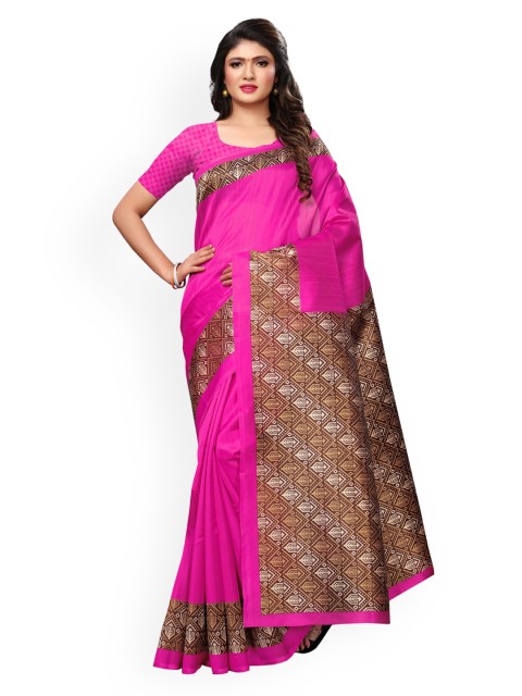 

KALINI Pink Art Silk Saree