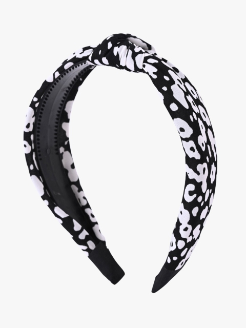

BuckleUp Women Black & White Animal Printed Hairband