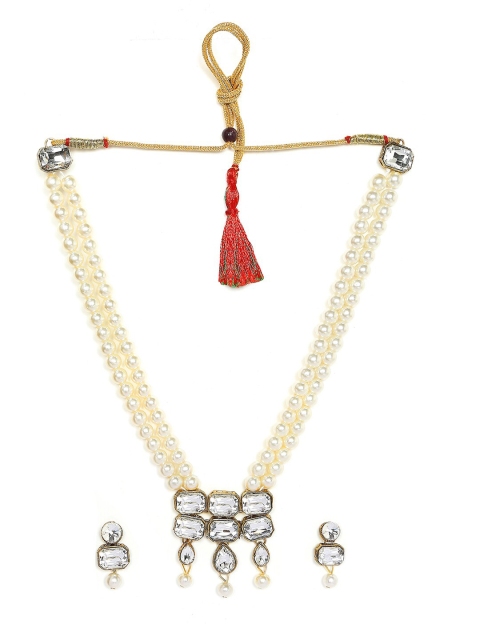 

Mahi White Gold-Plated Layered Jewelley Set