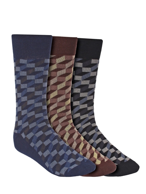 

Creature Men Pack of 3 Assorted Pure Combed Cotton Calf-Length Socks