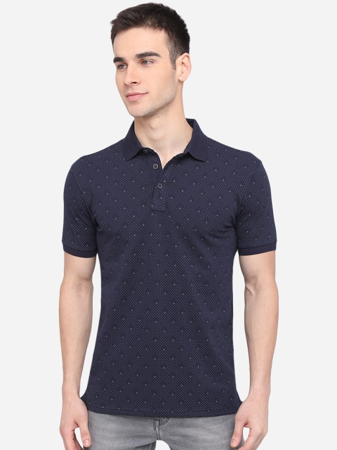 

JADE BLUE Men vy Blue Polo Collar Slim Fit T-shirt, Navy blue