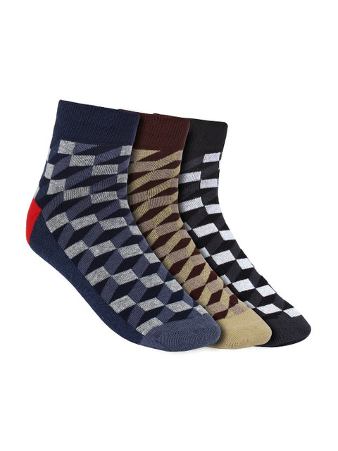 

Creature Men Pack Of 3 Assorted Pure Combed Cotton Above Ankle-Length Socks