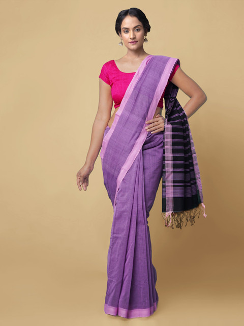 

Unnati Silks Purple Pure Cotton Mangalagiri Saree