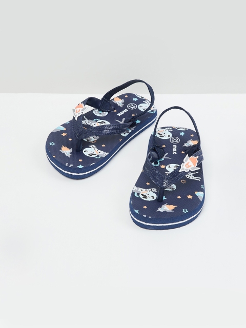 

max Boys Navy Blue & White Printed Slip-On