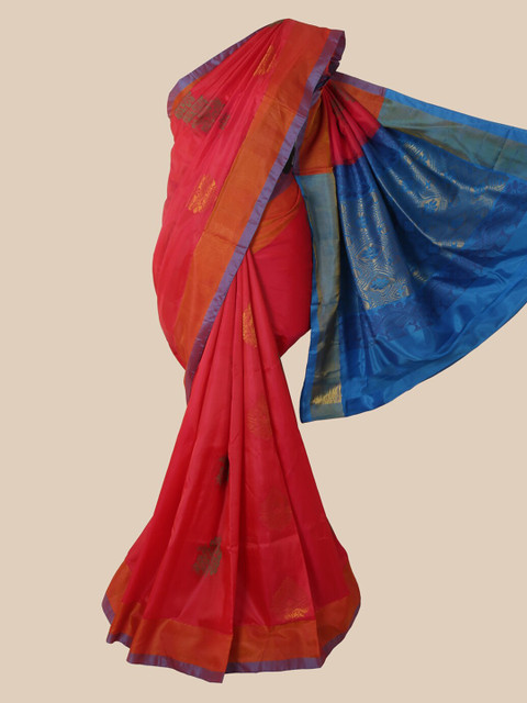 

Pothys Pink Ethnic Motifs Zari Pure Silk Saree