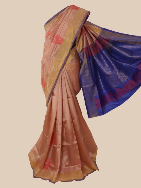 

Pothys Peach Ethnic Motifs Zari Pure Silk Saree