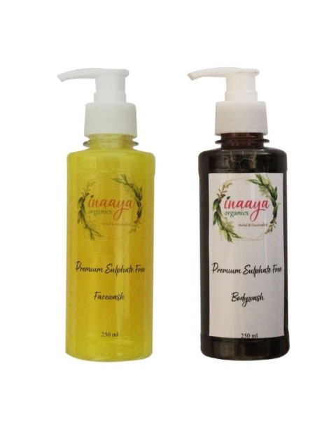 

Inaaya Organics Pack Of 2 Unisex Organic Face Wash & Body Wash 500 ml, Multi