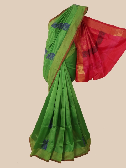 

Pothys Green Ethnic Motifs Pure Silk Saree