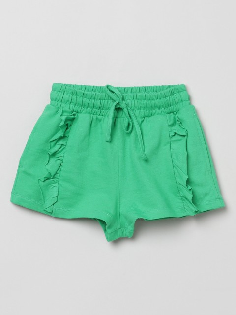 

max Girls Green Mid-Rise Regular Shorts