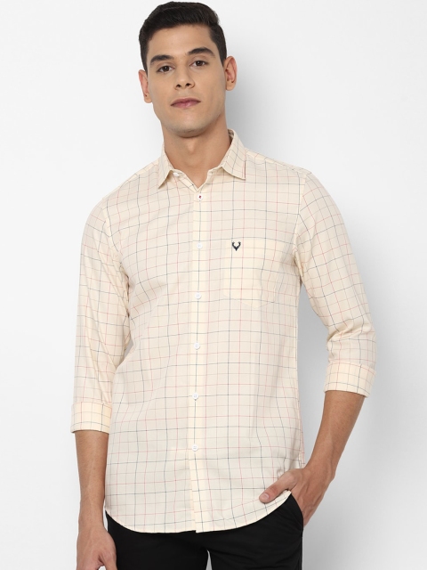 

Allen Solly Men Beige Slim Fit Checked Casual Shirt