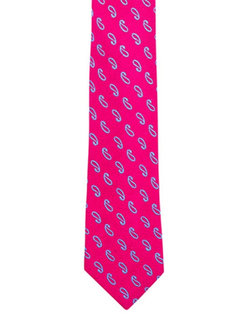

The Tie Hub Men Pink & Blue Woven Design Skinny Tie