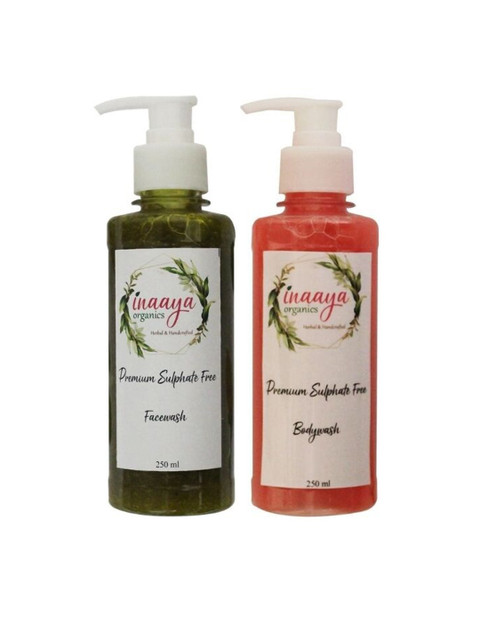 

Inaaya Organics Pack Of 2 Unisex Organic Face Wash & Body Wash 500 ml, Multi