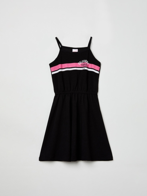

max Black Striped Georgette Dress
