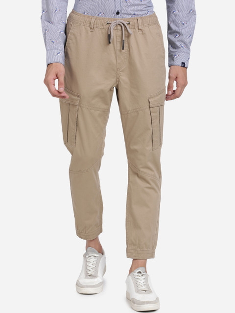 

Breakbounce Men Beige Slim Fit Cotton Cargos Trousers