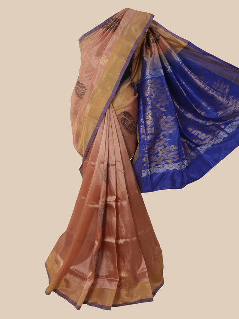 

Pothys Brown Ethnic Motifs Zari Pure Silk Saree