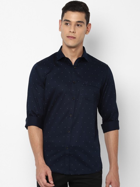 

Allen Solly Men Navy Blue Slim Fit Printed Casual Shirt