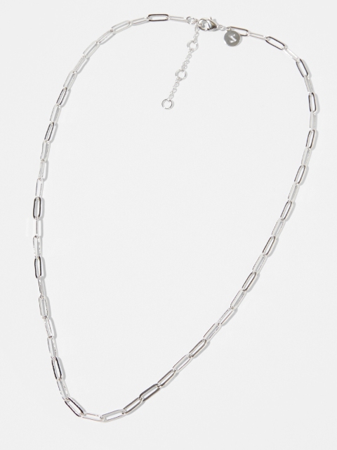 

Accessorize Silver-Toned Metal Silver-Plated Paperclip Chain Necklace