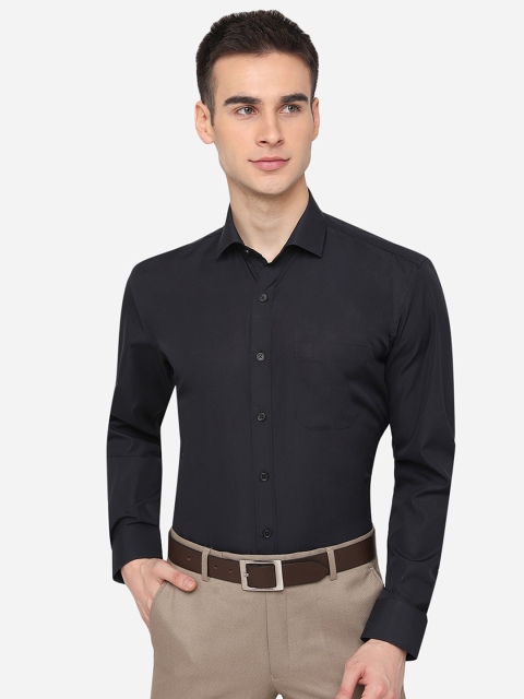 

JADE BLUE Men Black Regular Fit Solid Casual Shirt