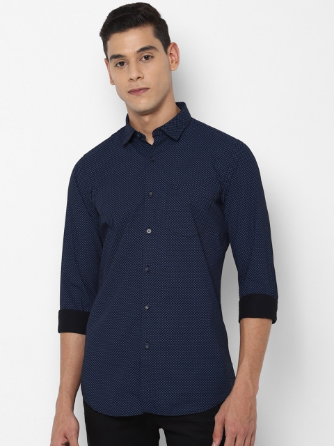 

Allen Solly Men Navy Blue Slim Fit Printed Casual Shirt