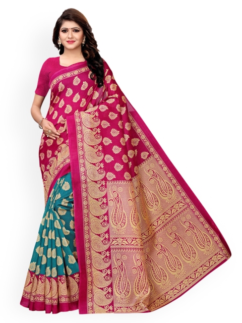 

KALINI Magenta & Green Ethnic Motifs Art Silk Saree