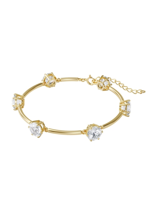

SWAROVSKI Women Gold-Plated & White Crystals Ring Bracelet