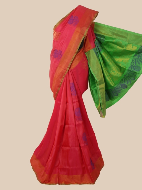 Pothys Pink Ethnic Motifs Zari Pure Silk Saree