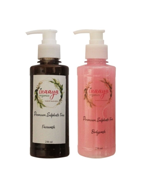

Inaaya Organics Pack Of 2 Unisex Organic Face Wash & Body Wash 500 ml, Multi