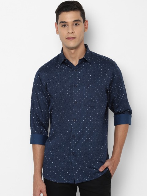 

Allen Solly Men Navy Blue Slim Fit Printed Casual Shirt