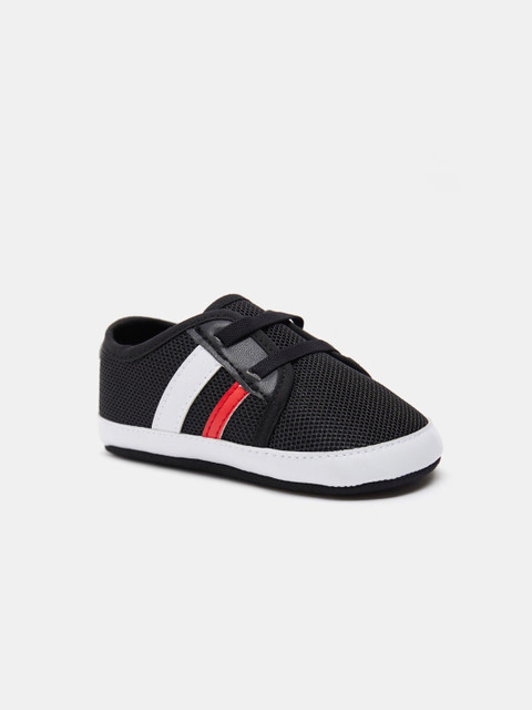 

shoexpress Textured Slip-On Booties with Panel Detail, Black